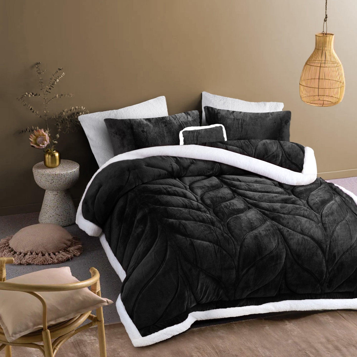 SB7 Off-White Luxury Waffle Blanket