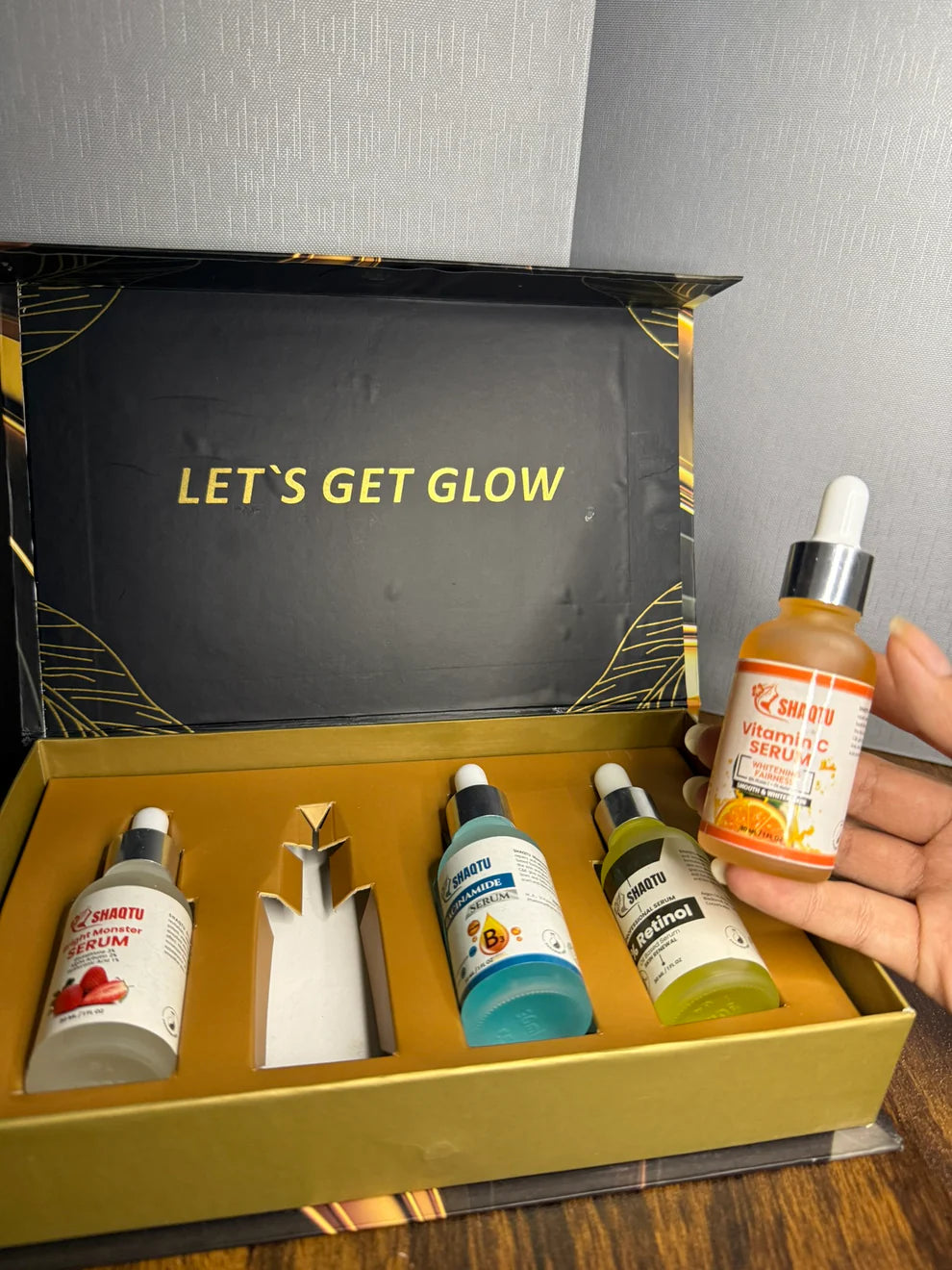 Shaqtu Serums Kit – 4 Serums for Brightening, Anti-Aging, Vitamin-C and Hydration