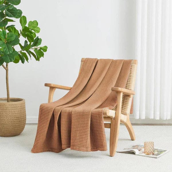 SB7 Cotton Waffle Blanket – Camel